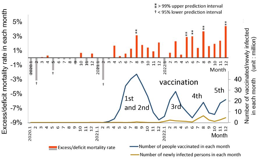 Monthly mortality rate in Japan