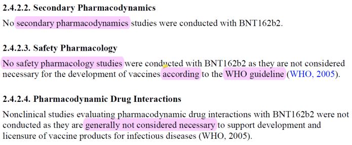 Preclinical studies not performed by Pfizer